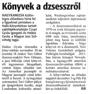 Zalai Hírlap 2022 11 21 271sz 16old - Könyvek a dzsesszről.jpg Zalai Hírlap 2022 11 21 271sz 16old - Könyvek a dzsesszről.jpg