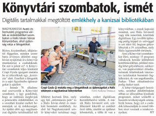 Zalai Hírlap 2024 09 09 210sz 04old - Könyvtári szombatok, ismét.jpg Zalai Hírlap 2024 09 09 210sz 04old - Könyvtári szombatok, ismét.jpg